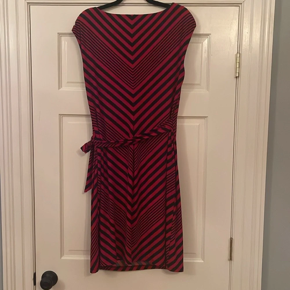 Ralph Lauren Red and Navy striped Dress EUC size 16